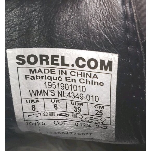 Sorel Brex Chelsea Ankle Boot Womens 8 Black Leather Pull On Waterproof Block - Picture 13 of 13